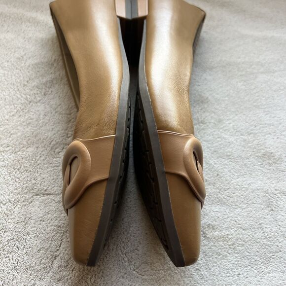 Vionic Arielle Caramel Tan Leather Flats Women’s 6 Pointed Toe Comfort Slip Ons - Picture 8 of 16